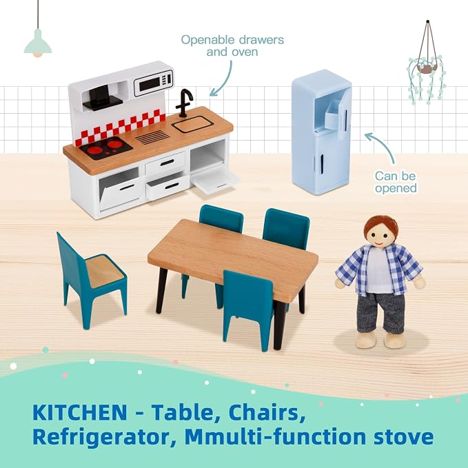 OOOK Wooden Dollhouse Furniture Set - Image 2