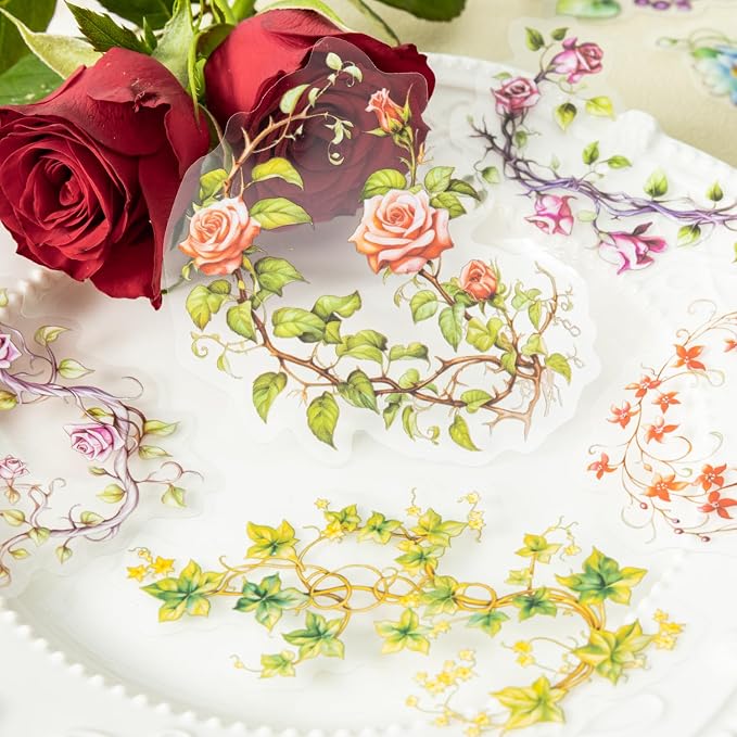 120 Pcs Floral Vine PET Stickers - Image 3