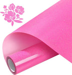 DUEUIOE Hot Pink Glitter Heat Transfer Vinyl 12" x 5FT by Unknown