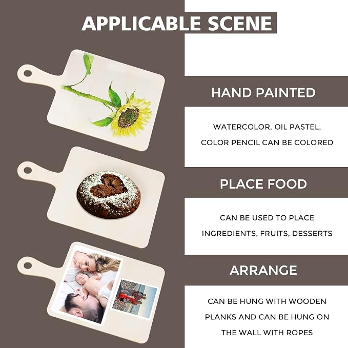 Oomcu 12 PCS Wooden Mini Cutting Board - Image 6