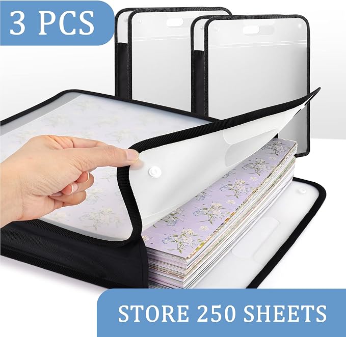 Caydo Scrapbook Paper Organizer, 3 Pack Expanding Paper Folio - Image 3