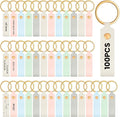 Wavyknot 100 Pcs PU Leather Keychain Blanks Bulk Laser Engraving Blanks by Wavyknot