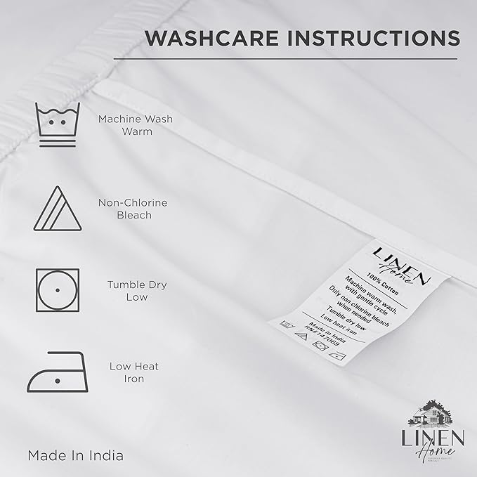 Linen Home 100% Cotton Percale Weave Fitted Sheet, Twin Size, Pastel Turk - Image 4