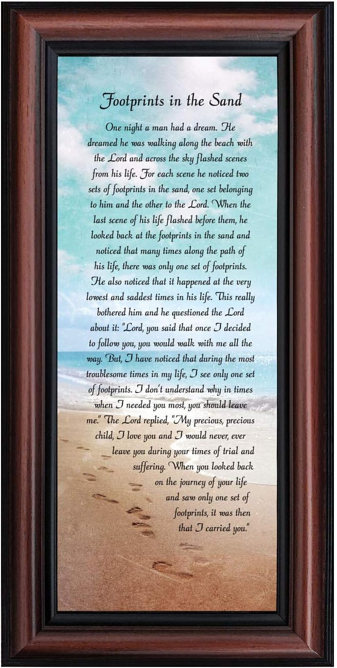 Footprints in the Sand Inspirational Wall Art, Beach Decor, Christian Gifts - Image 2