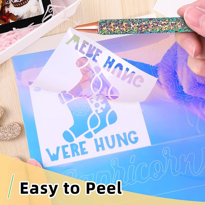 WRAPXPERT Holographic Permanent Vinyl Adhesive 35 Sheets Bundle-24 Vinyl Sheets - Image 3