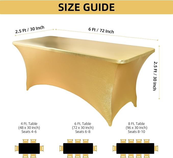 6-Pack 6ft Spandex Table Covers - Image 4