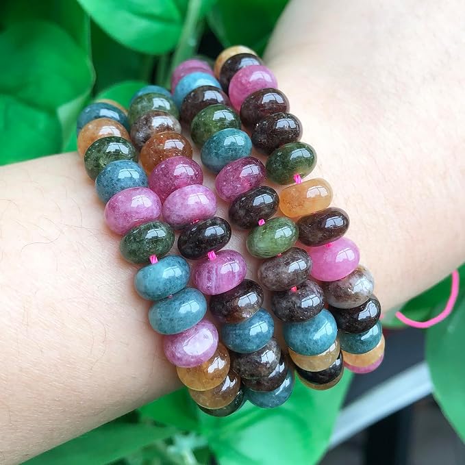 Songxi 5x8mm Dark Tourmaline Rondelle Beads, Gemstone - Image 7