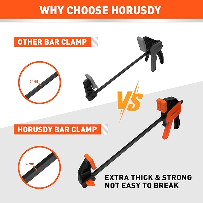 HORUSDY 6" Mini Bar Clamps for Woodworking - Image 2