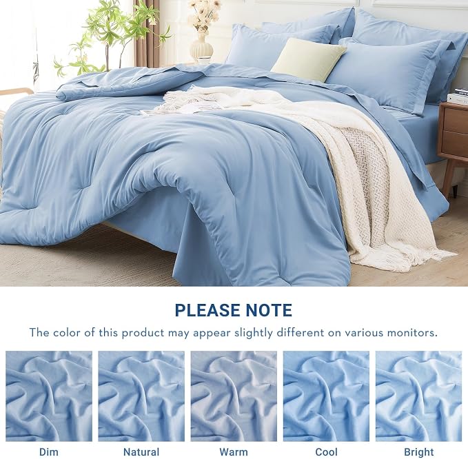 MUXHOMO 7 Pieces California King Comforter Set, Soft Bed in a Bag Cal King Size - Image 7
