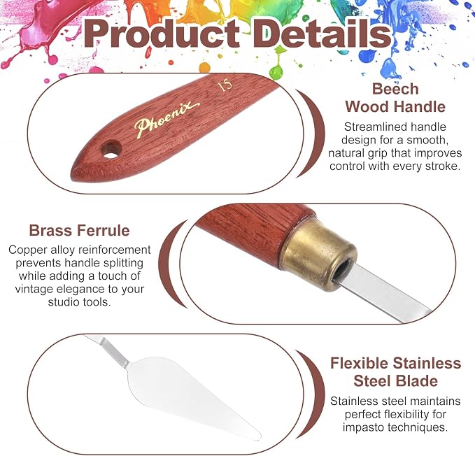 MECCANIXITY Pack of 1 Palette Knife No.15, 8.9" Long Palette Knives - Image 3
