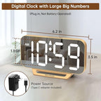 Peakeep Slim Digital Mirror Aesthetic Alarm Clock - Image 2