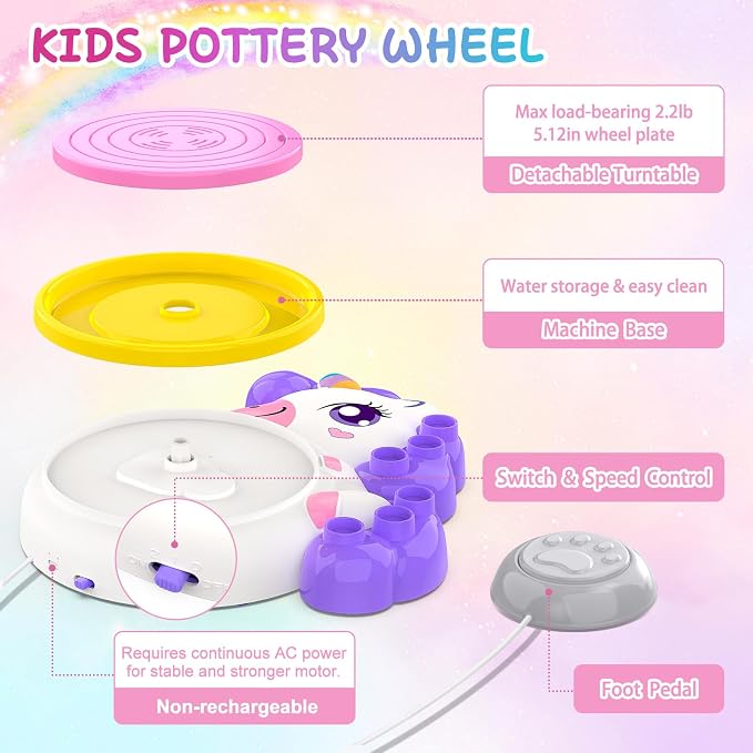 Pottery Wheel for Kids, Arts and Crafts for Kids Ages 8-12, Complete Pottery - Image 3