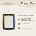 Cuspin 5x7 Picture Frame Black and Gold Frames, Vintage Ornate Textured - Image 4