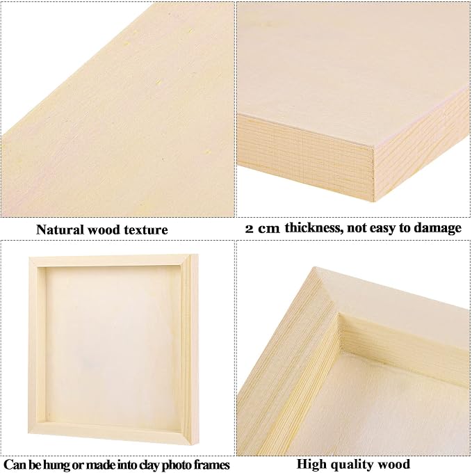 ADXCO 8 Pack Wood Panels 12 x 12 Inch Unfinished Wood Canvas Wooden Panel Boards - Image 5