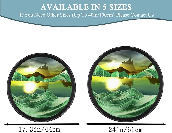 TNSLGHS Moving Sand Art, Wall Mounted Sand Art Liquid Motion, 360°Rotate Moving - Image 3