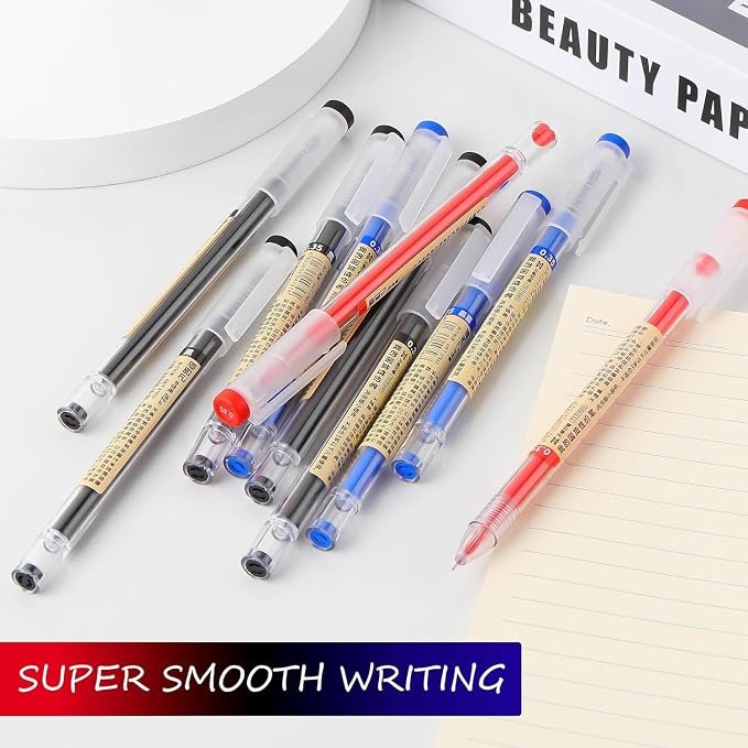 Japanese Style Black Blue & Red Gel Ink Pens, 0.35mm Extra Fine Point, No - Image 6