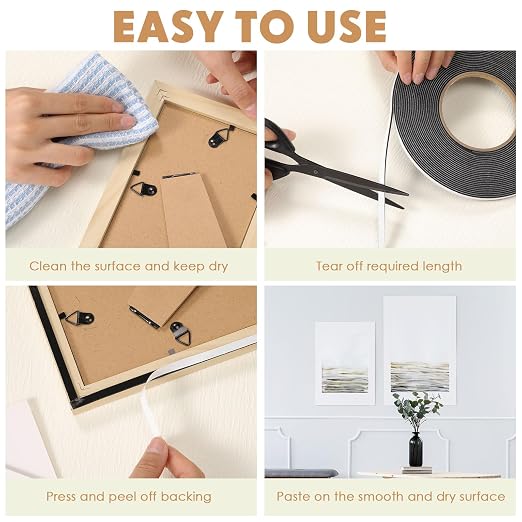 Tatuo 2 Rolls Double Sided Foam Tape PE Foam Tape Sponge Soft Mounting Adhesive - Image 5