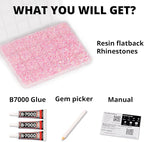 33000Pcs Pink Rhinestones for Bedazzling, 6mm Light Pink Flatback Gems - Image 2