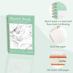 DSTELIN 2 Pack Hardcover Sketchbooks, 7.5x5.1 Inch Spiral Sketch Book - Image 3