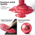 Nicpro Metallic Red Acrylic Paint, 8.45oz/250ml Large Metallic Paint | Non Toxic - Image 2