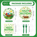 96 Pcs Plant Gaming Birthday Party Decoration Cartoon Wildflowers Plates and - Image 2