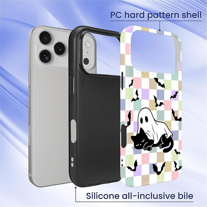 Case for iPhone 17 Pro, Scratch Resistant Hybrid Double Layer Hard Shell，Ghost - Image 2