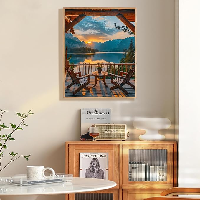 Sunset Paint by Numbers Kit for Adults Beginner, Mountain Lake Landscape Adult - Image 2
