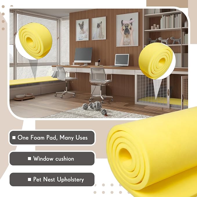 Amylove 1 Pack Polyurethane Foam 1/4" x 24" x 72" High Density Cushion - Image 7