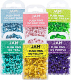 JAM PAPER Colorful Push Pins by JAMPaper