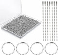400 Pcs Long Bead Ball Chain Keychain, 3.9 Inch Silver, 2.4mm by BESARME