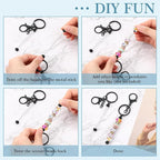 Tondiamo 12 Pcs Beadable Keychains Bars Bulk Blank Beaded Metal Keychain - Image 5