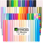 VINYL FROG Permanent Adhesive Vinyl Bundle 70 Pack Adhesive Vinyl Sheets by VINYLFROG