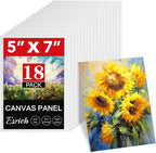 ESRICH 5x7IN Small Canvases for Painting, 18 Pack Mini Canvas Boards 100% by ESRICH