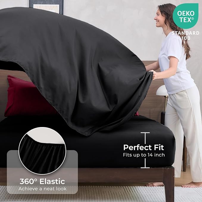 HEVUMYI Red & Black Twin Comforter Set - Image 5