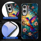 for Samsung Galaxy S25 Edge Case, Stained Glass Hummingbird Pattern Glossy 2 in - Image 6