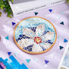 WEBEEDY DIY Mosaic Craft Kit Flower Bamboo Coasters Kits - Image 5
