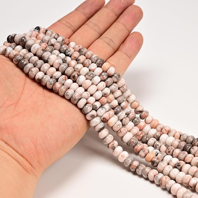 ICAI Beads Natural 5x8mm Rondelle Beads, Abacus Disk Stone Spacer Beads – Loose - Image 2