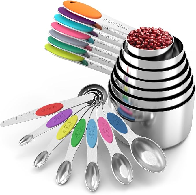TILUCK measuring cups and magnetic measuring spoons set, stainless steel by TILUCKBringsGoodLuck