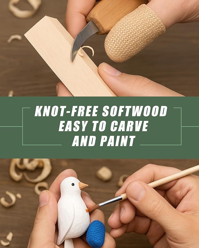 Basswood Carving Blocks 24PCS: Whittling Wood Blocks Wood Carving Kit - Image 4