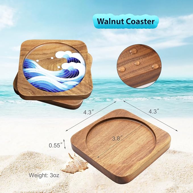 Wooden Coasters Craft Kits – Filigree Enamels Painting DIY Coasters Art - Image 6