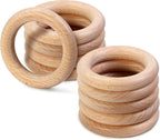 FoDau770 10pcs Natural Beech Wooden Rings, Unfinished Solid Wood Rings Heavy by FoDau770