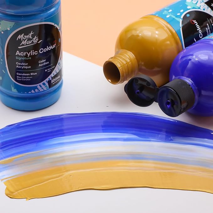 Mont Marte Signature Ultramarine Blue Acrylic Paint, Semi-Matte Finish - Image 2