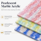 TOEPODO Pearlescent Marble Acrylic Sheets, 1/8" Thickness, Opaque Cast Pearl - Image 3