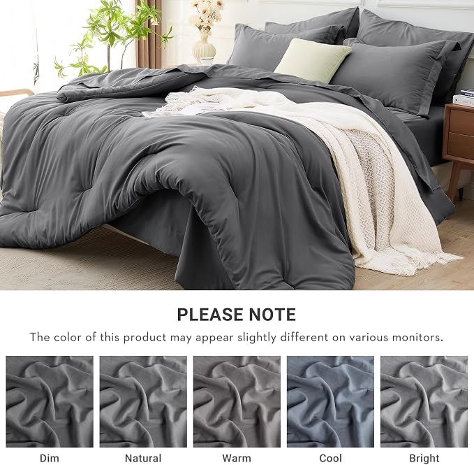 MUXHOMO 7 Pieces California King Comforter Set, Soft Bed in a Bag Cal King Size - Image 7