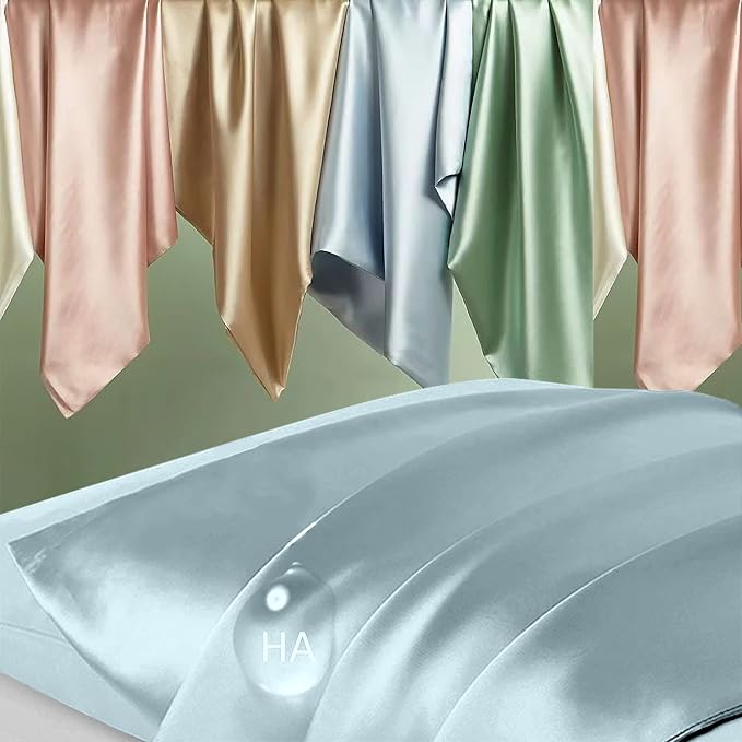 Silk Pillowcase 2 Pack, Mulberry Silk Pillow Cases Queen Size Set of 2 - Image 2