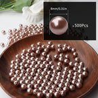500pcs Coffee 8mm Pearl Beads - Image 2