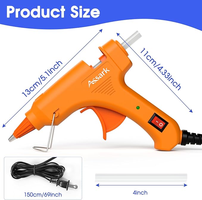 30W Mini Hot Glue Gun Kit with 30 Glue Sticks, Fast Preheating Hot Melt - Image 8