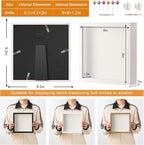 8x8 Shadow Box Frame with Real Glass Panel and Soft Linen Back, Small White - Image 4