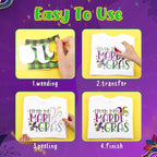 Tintnut Mardi Gras Heat Transfer Vinyl, easy cut & weed, stretch washable - Image 4