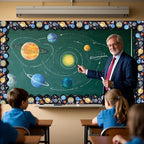 69 Ft Outer Space Border, Galaxy Space Scalloped Trim ，Night Sky Classroom - Image 5